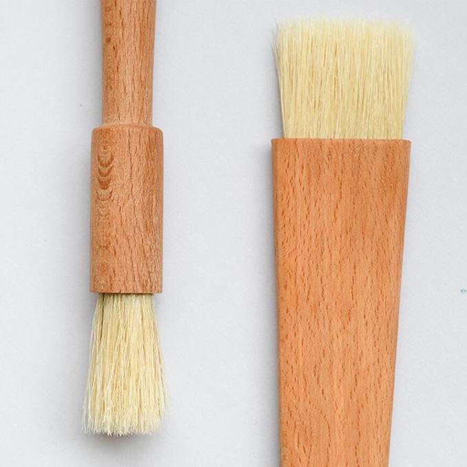 Kitchen Oil Brush Round Handle Flat Bristle Brush BBQ Baking Cooking Brush