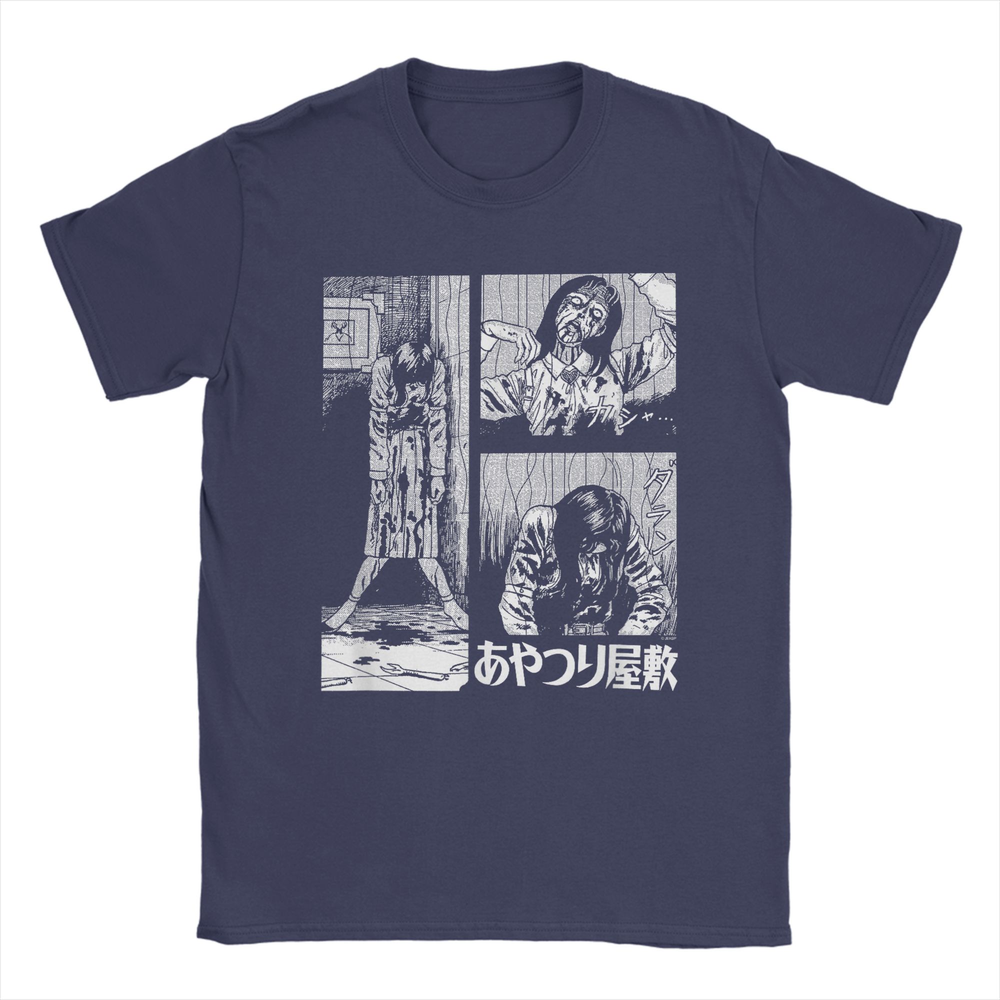 

T-Shirt Summer Junji Ito Marionette Mansion Frame Hip Hop T-Shirts Pure Cotton Tee Shirt for Men s Y2K Short Sleeve Top Tees 4XL