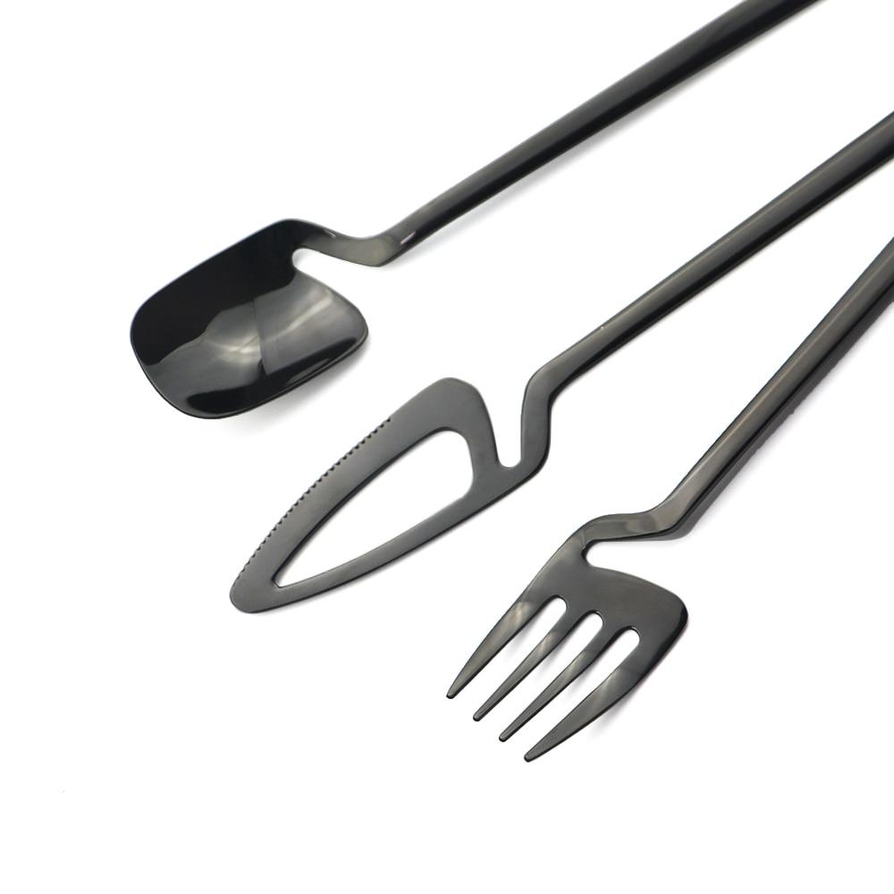 Colorful Hangable Cutlery Set Stainless Steel Creative Dinnerware Coffee Spoon Dinner Tableware Bar Silverware Set Kitchen Flatware