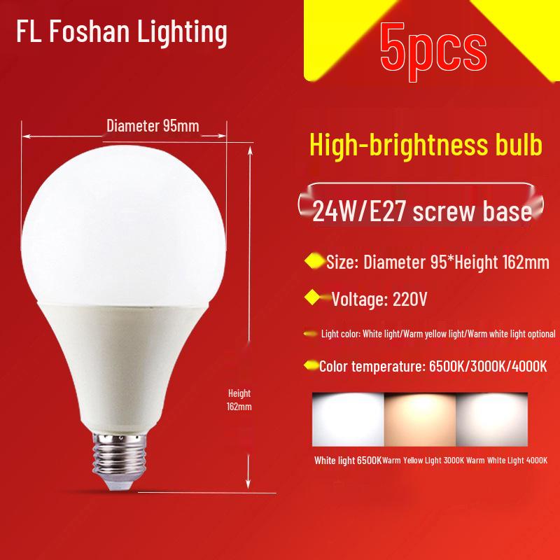 Energie sparende LED-Glühbirne, E27-Schraubfassung, superhelles warmweißes Licht für die Heimbeleuchtung.
