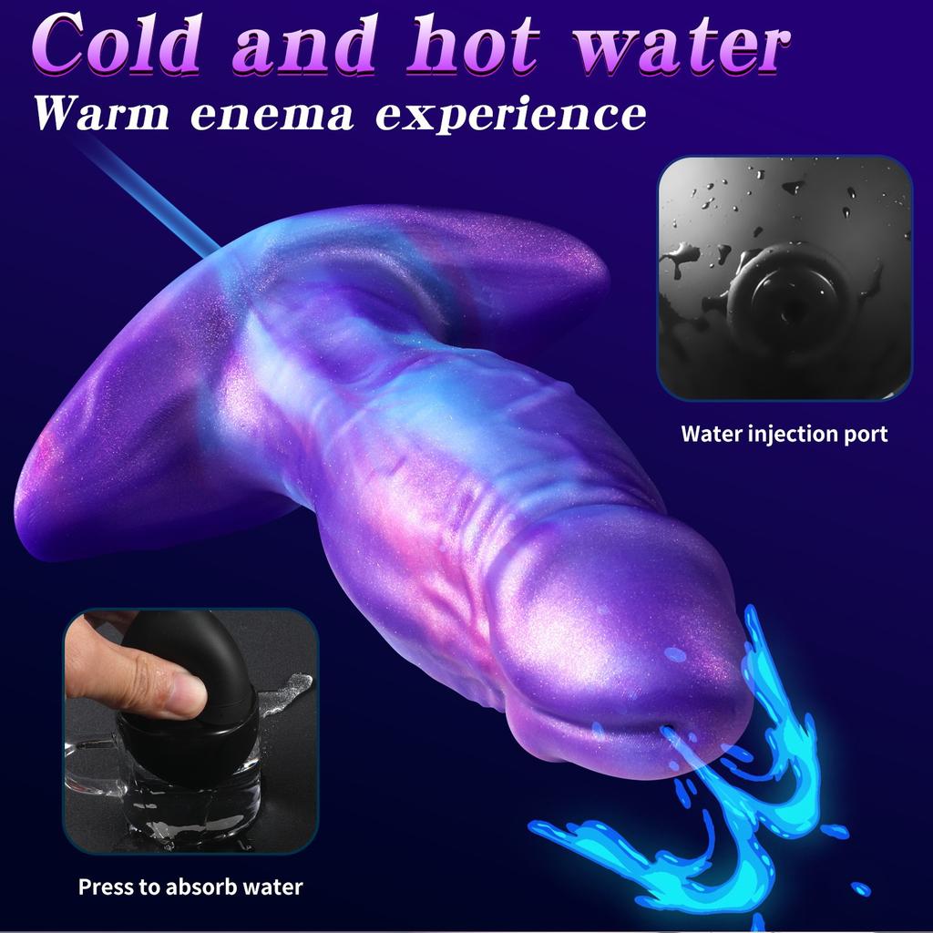 Nositelné dildo pro ženy, realistický silikonový penis s ejakulací a anální zátkou - hands-free lesbická sexuální hračka pro páry