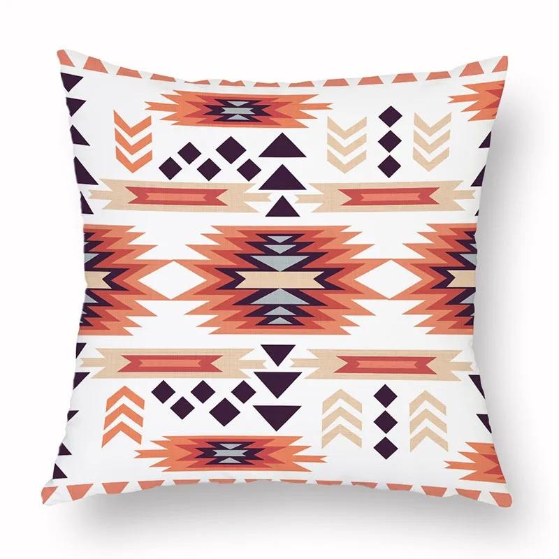 Office Living Room Home Pillowcase Geometric Exotic Ethnic Style Pattern Pillowcase Car Ornaments