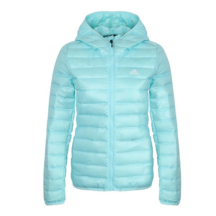 

Adidas Женская пуховая куртка с капюшоном Varilite Warm с длинным рукавом и логотипом, синяя BQ1971 M