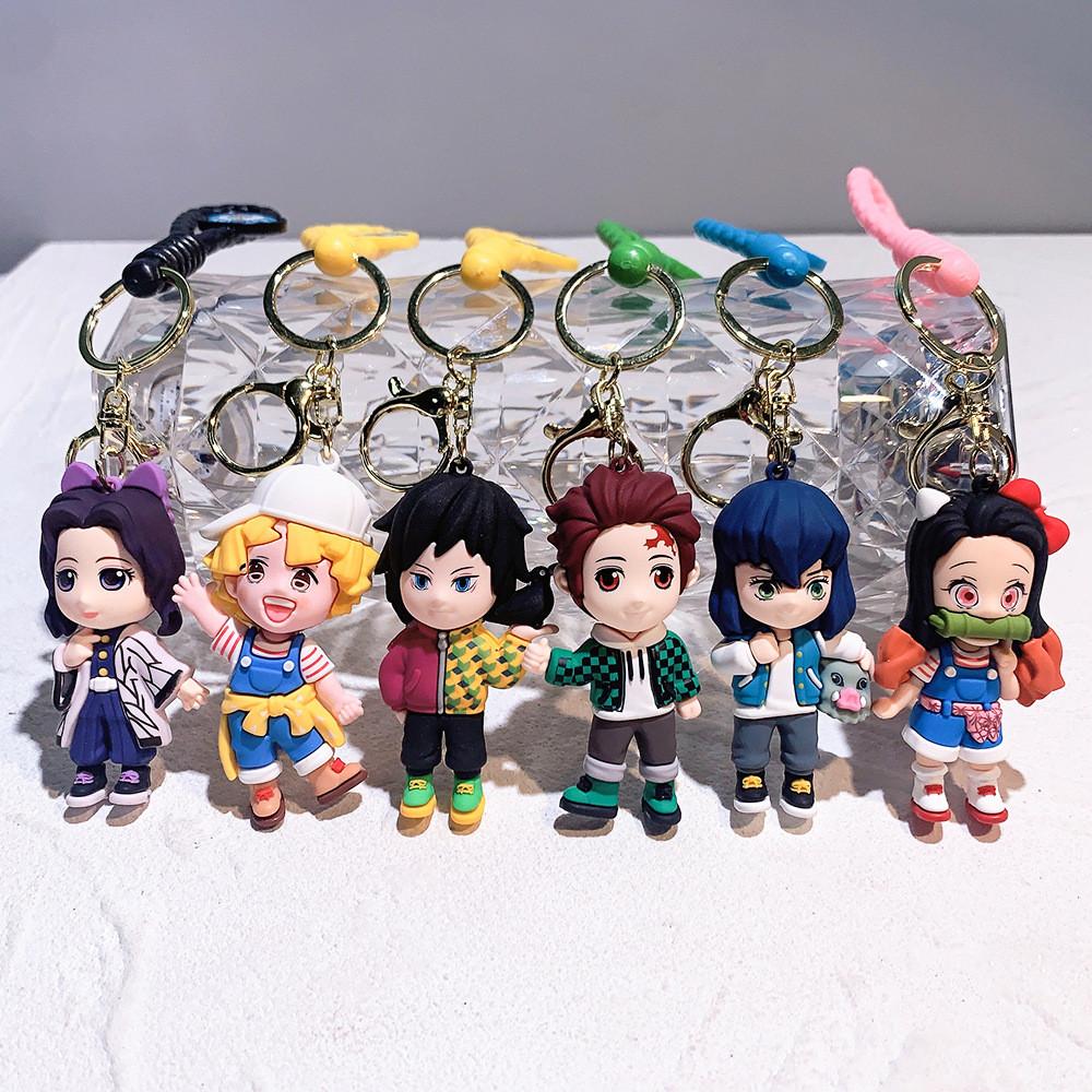 Charming Kimetsu No Yaiba Character Keychains Cute Gifts For Couples And Friends