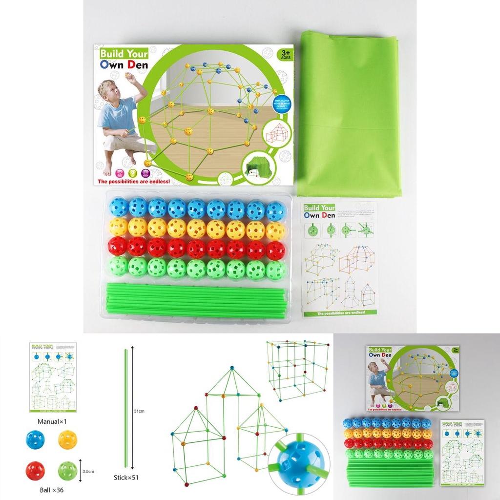 Zestaw do budowania fortu dla dzieci Najlepsza edukacyjna zabawka DIY do nauki na wiele godzin zabawy w domu i na zewnątrz