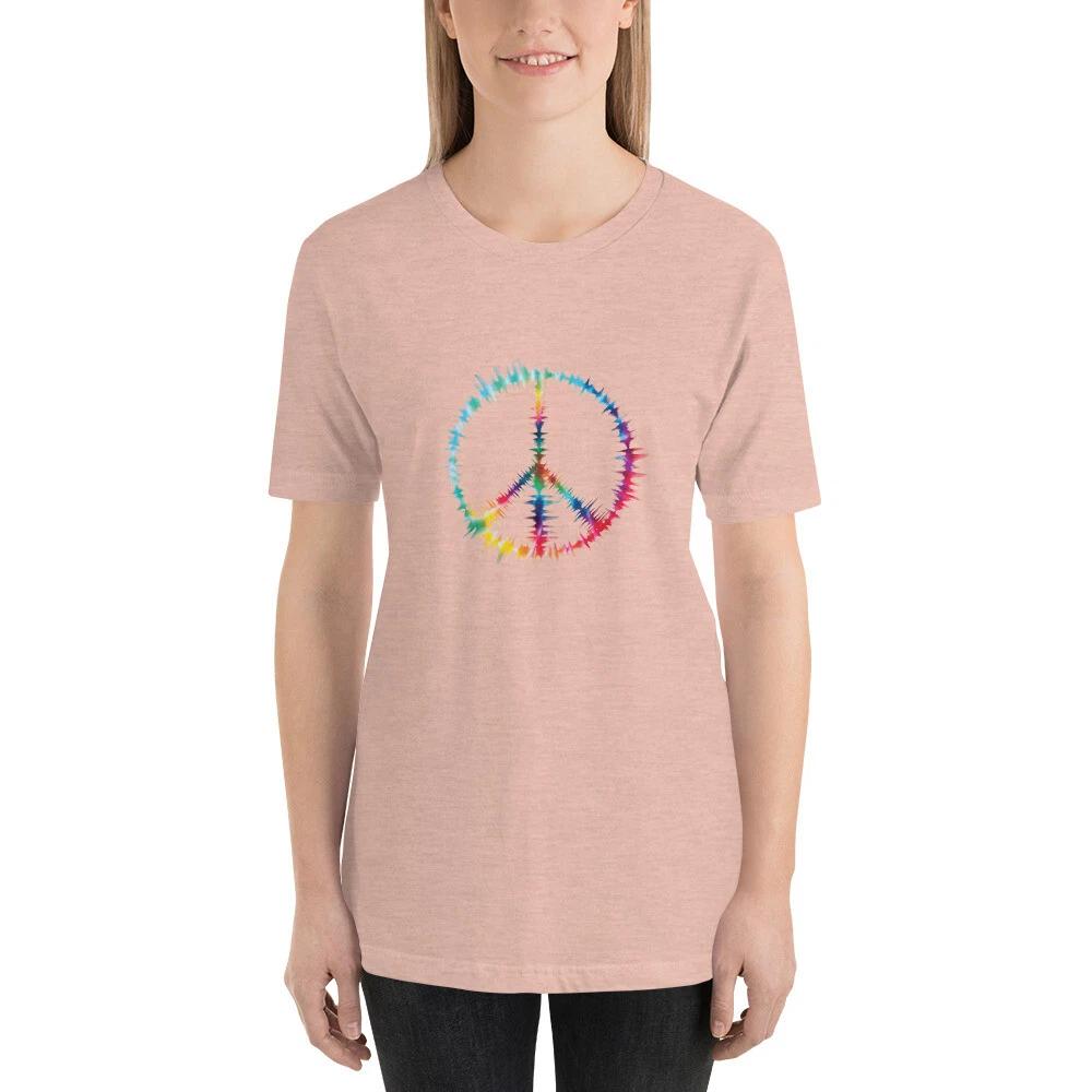E2K Rainbow peace sign Unisex T-Shirt ombre freedom love justice equality blm 3XL