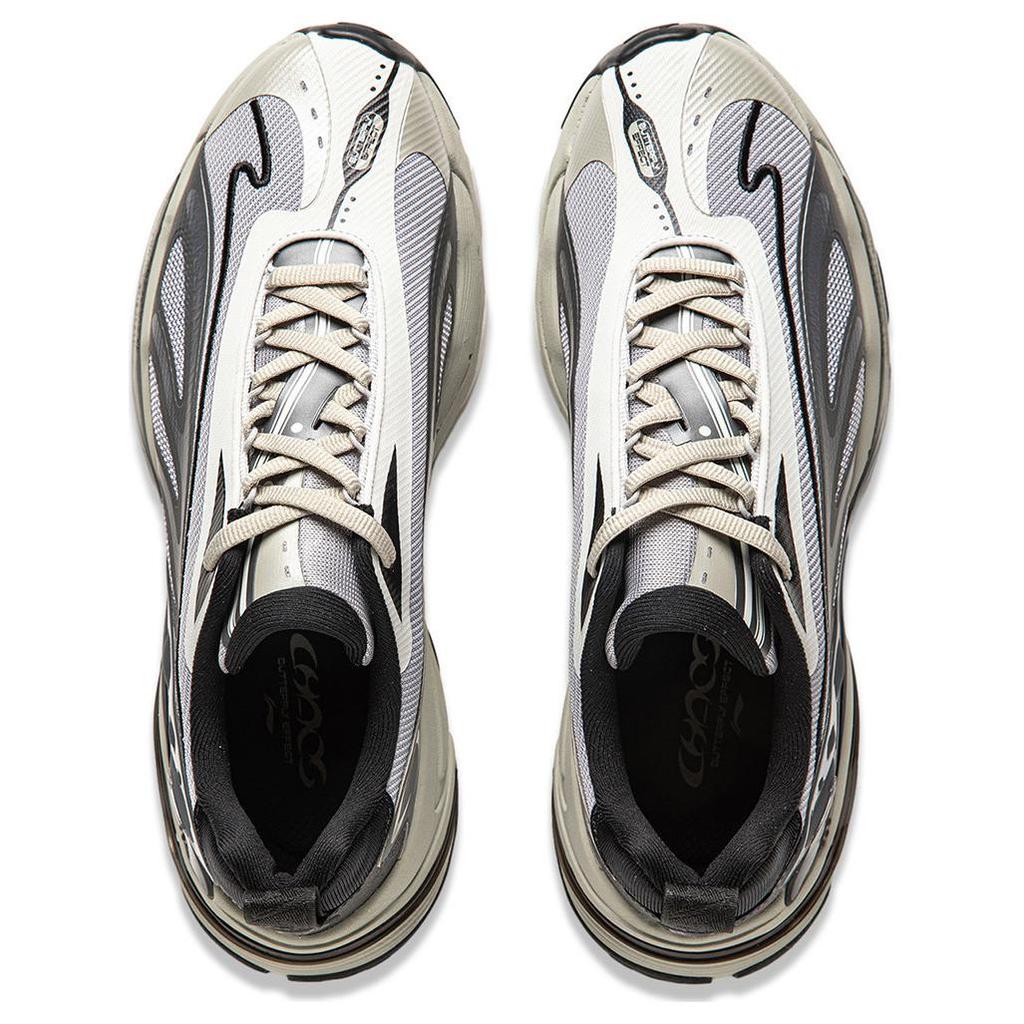 Li Ning Butterfly 2K Cushioning Slip Resistant Abrasion Resistant Breathable Support Low Top Chunky Sneakers Men's Gray AGCU063-3