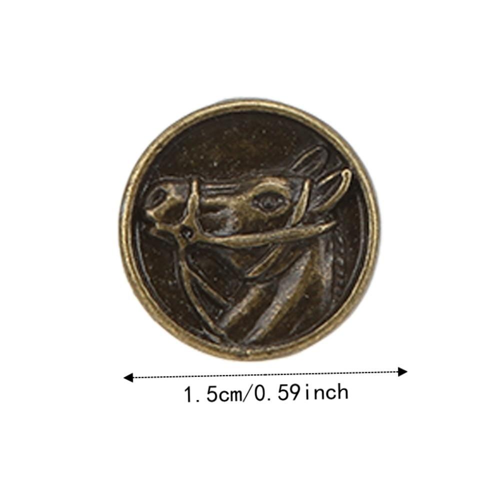 20pcs Round Shape Zinc Alloy Buttons Horse Head Engraved 15mm Diameter Horse Carved Buttons Antique Bronze Buttons DIY Crafts