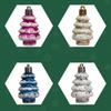 6pcs/box Painted Painted Cedar Christmas Tree Ornament Christmas Tree Shape Pendant  Holiday Party