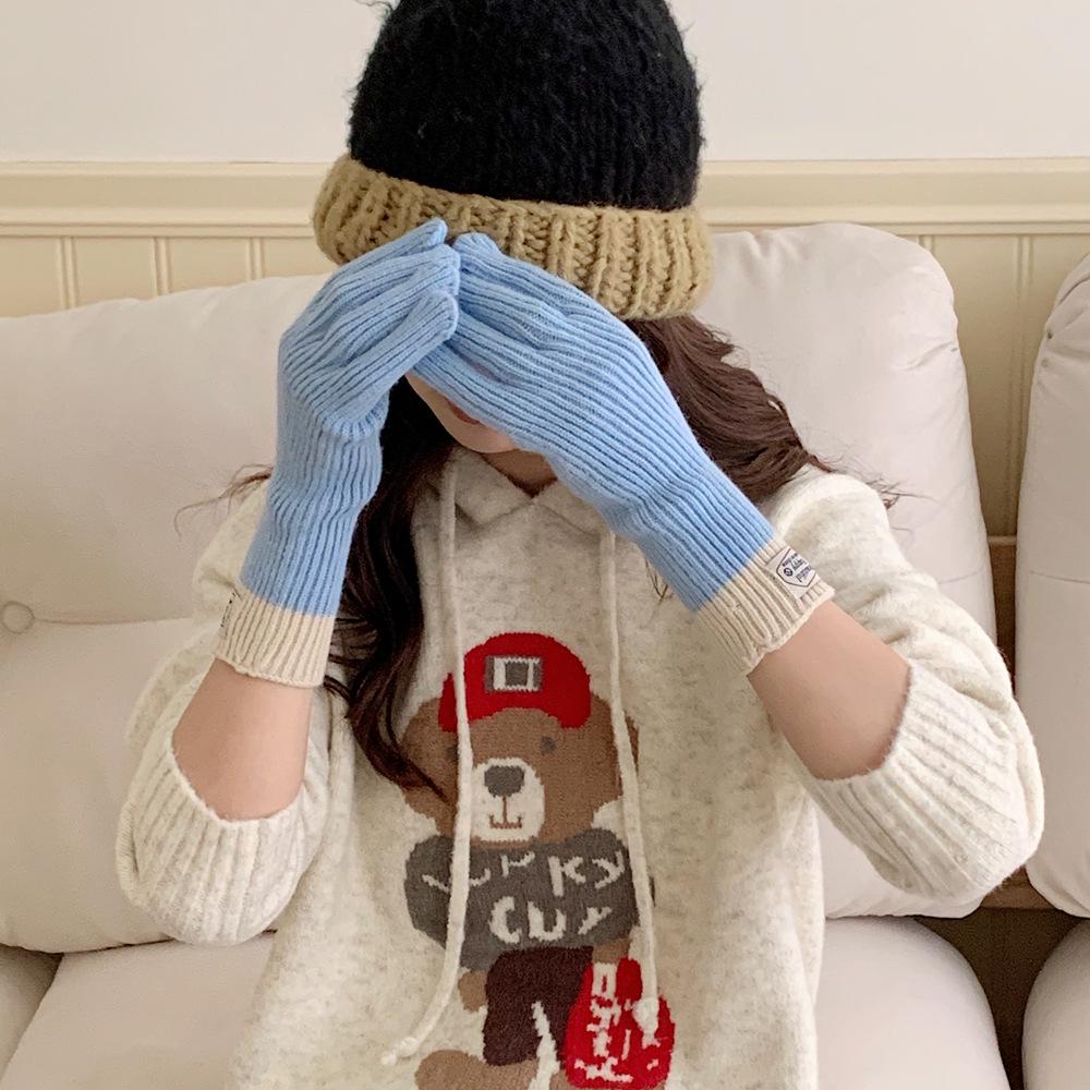 Stylish Knitted Fingerless Gloves: Warm, Touch-Screen Compatible, Perfect for Autumn and Winter Cycling