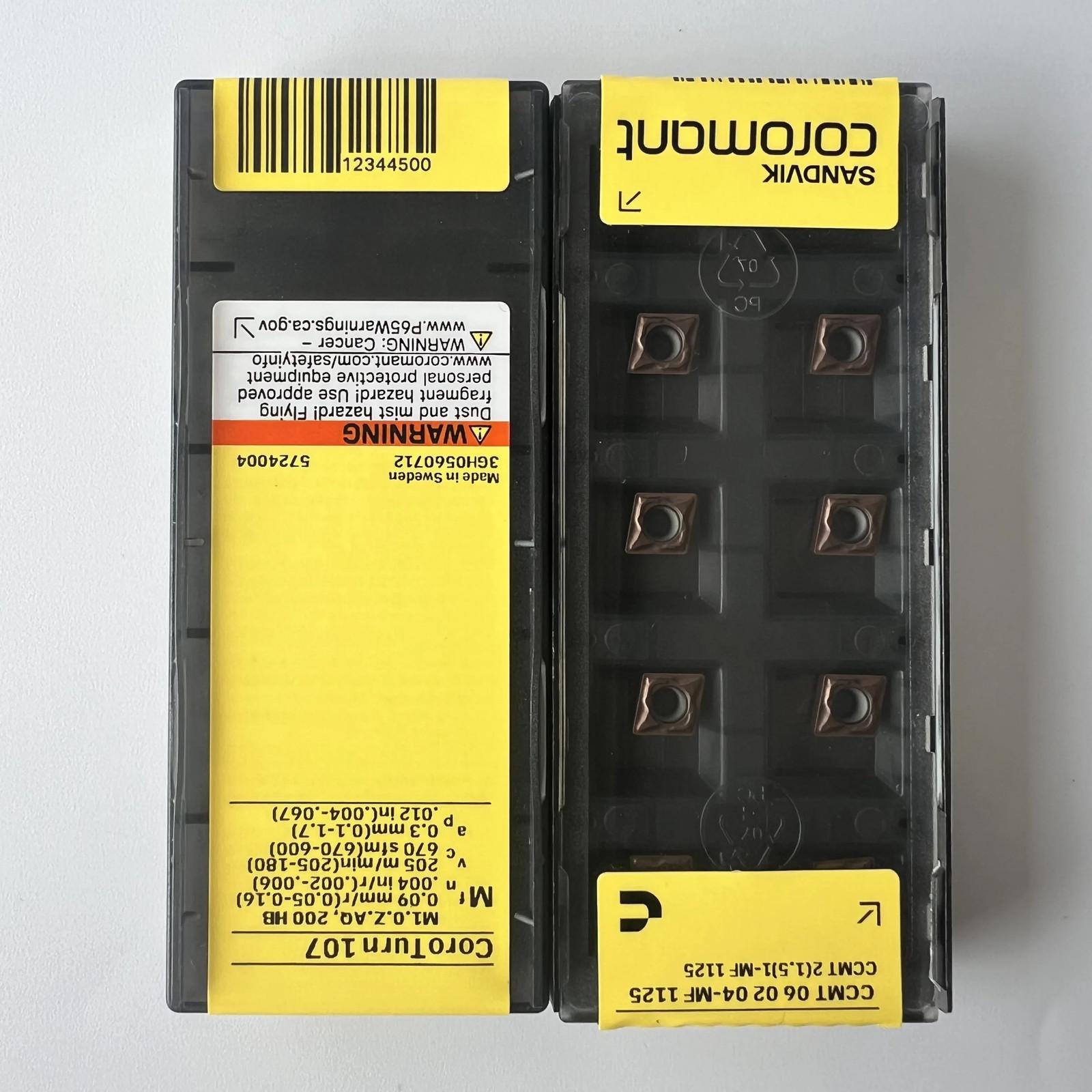 

SANDVIK / CCMT060204-MF 1125 / Industrial indexable Carbide Inserts 10 Pcs