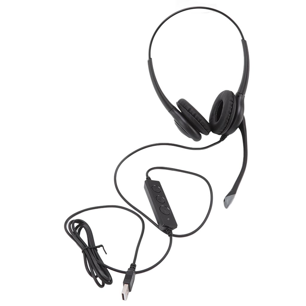 Customer Service Headset Noise Reduction Ergonomic Clear Call Volume Control USB Headset with
