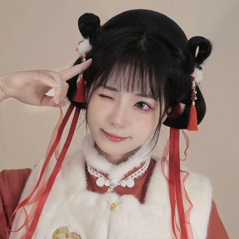 Synthetic Chinese Ancient Wig Long Hanfu Cosplay HairPieces Antique Hanfu Wig Headband Women