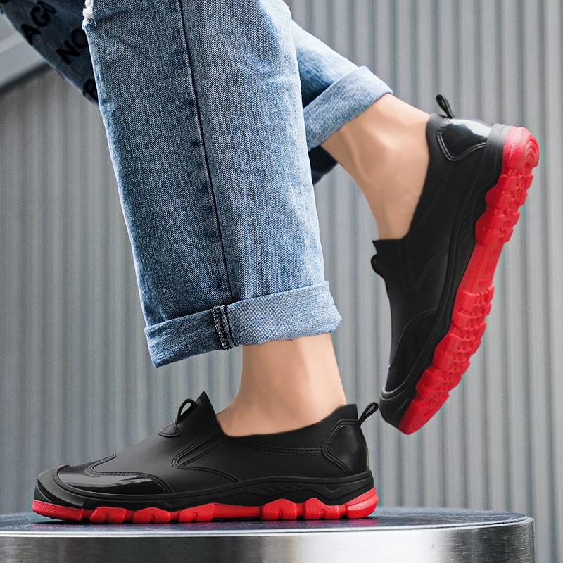 Fashion Hot Sale Men's Ankle Rain Boots Outdoor Casual Men Hiking Fishing Water Shoes Waterproof Work Boot High Quality Mans Footwear