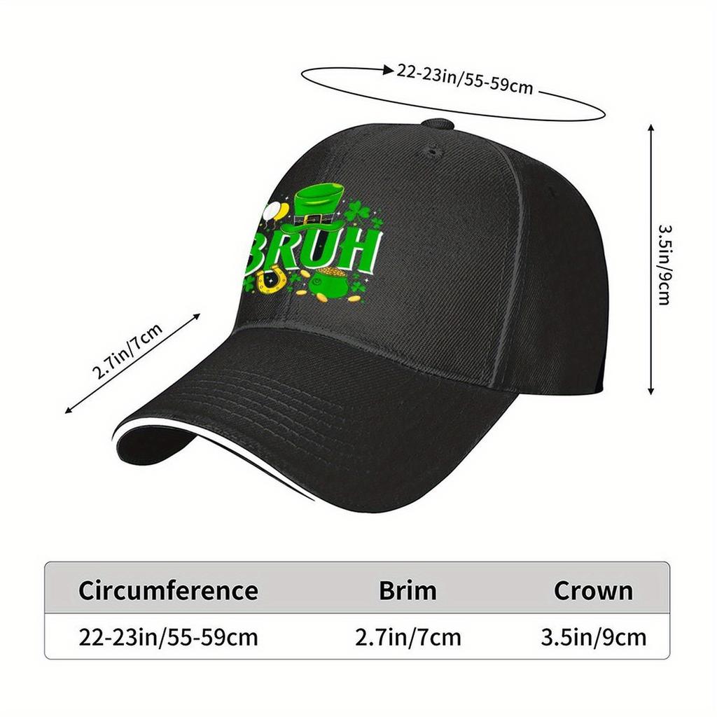 Bruh St Patricks Day Leprechaun Baseball Cap Adjustable Unisex Casual Polyester Hat