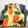 1pc Carrot Pattern Print Blanket   Lightweight Flannel Throw Blanket For Sofa, Bed, Living Room, Office, Outdoor Travel, Camping