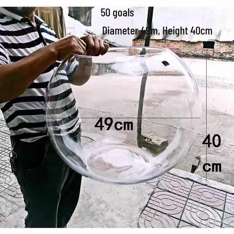 Extra-Large Thickened Round Glass Fish Tank - Transparent Eco-Friendly Desktop Aquarium for Living Room