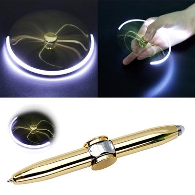 2Pcs Spinning Pen with LED Light Stress Relief Writing Pen Gift for Office Staff Student Teacher and Mental Worker