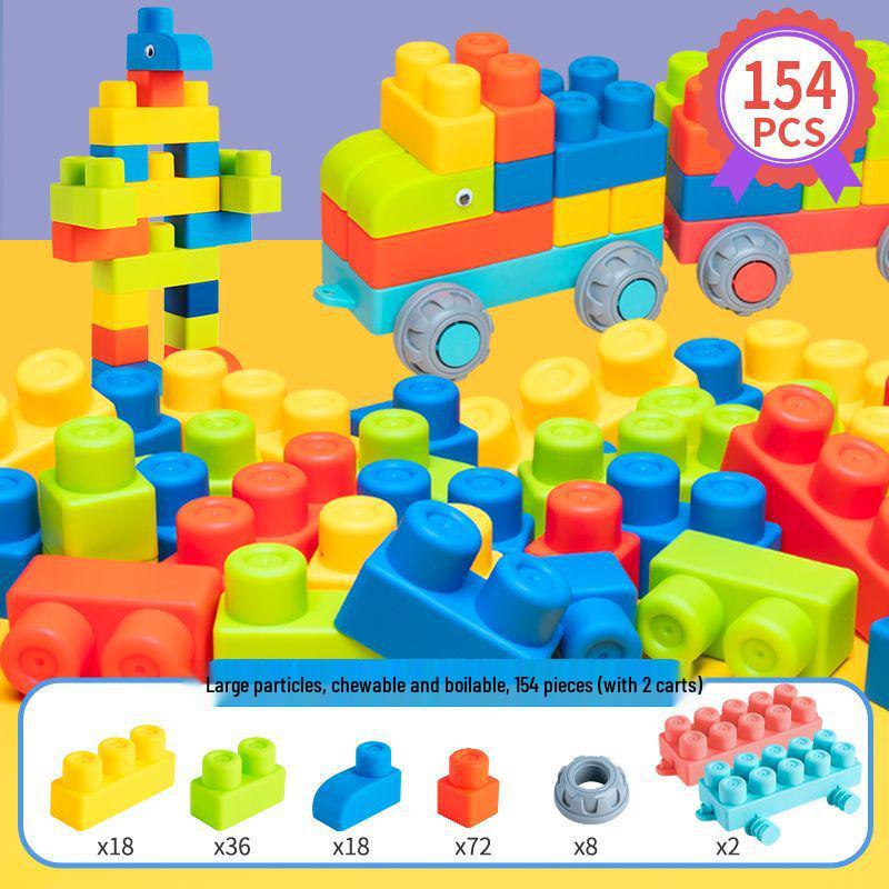 Large Soft Rubber Baby Building Blocks - Safe for 1-2 Year-Olds