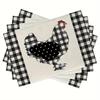 Bohemian Geometric Retro Placemat - Vintage Polyester Heat-Resistant Dining Mat