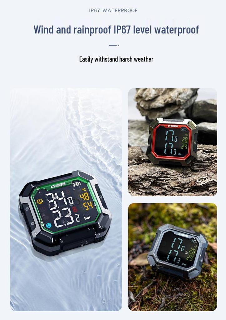 CHIGEE G3 Motorcycle Tire Pressure Monitor: Wireless, Built-in for Electric Vehicles