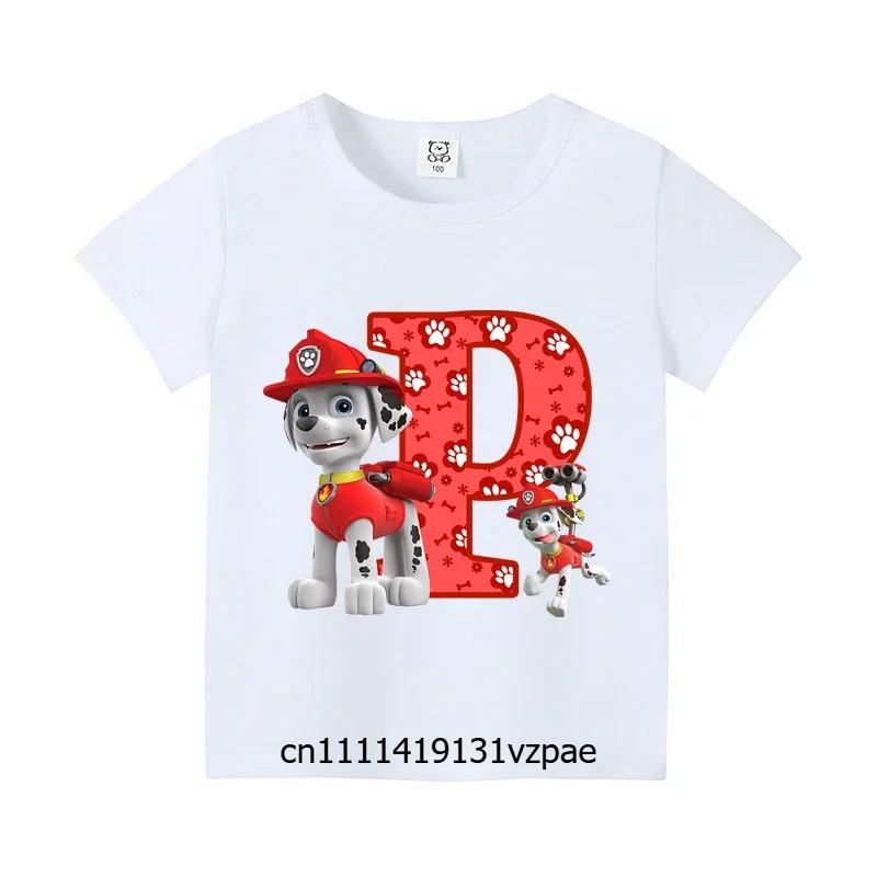 PAW Patrols Children Short Sleeve T-shirt Summer Kids Cartoon Printed Clothing Boy Casual Cotton Tee Girl Anime Cute Tops Gifts