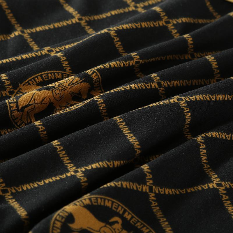 4 Pcs Men's Luxury Black Golden Print Boxer Briefs - Super Soft Ice Silk Feelings, & Breathable - Elastic Sports Shorts for Daily Casual Wearing