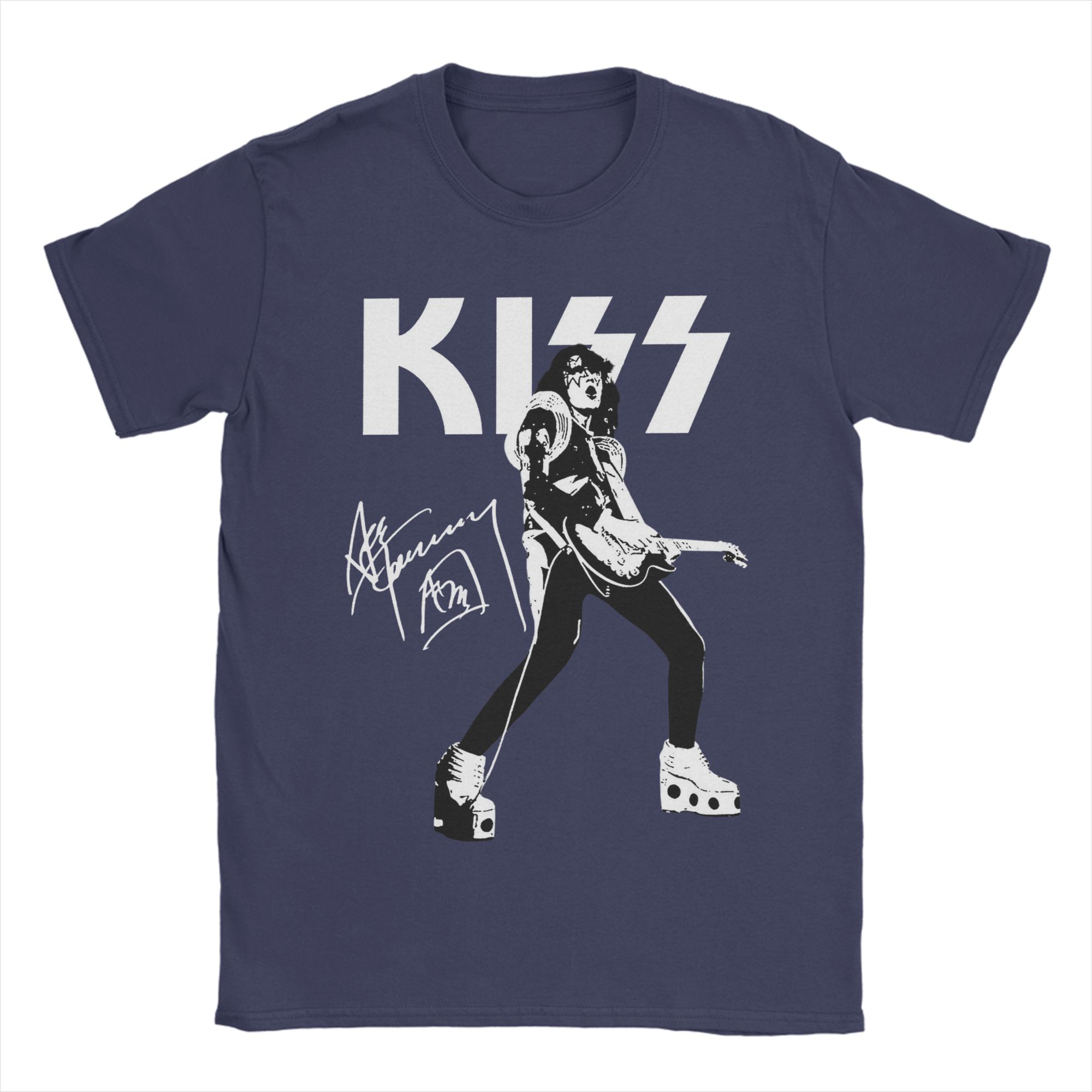 

Ace Frehley Guitarist T Shirts Men Cotton Hipster T-Shirt Crew Neck Tees Short Sleeve Tops Graphic 4XL