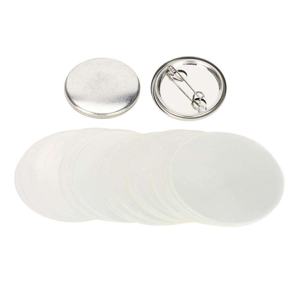 100pcs Blank Pin Button Round Safety Badge Emblem Medal Parts Supplies for Handicraft Gifts