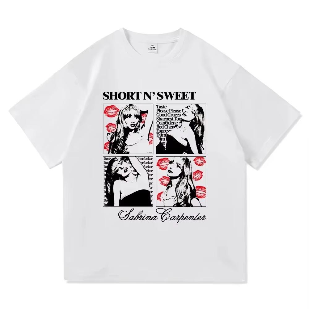 2026 SpringSummer New Sabrina Carpenter Short N Sweet Tour TShirt Fashion Vintage TShirt Womens High Quality Tees Shirts