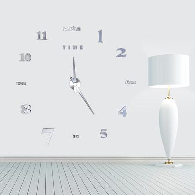 Moderno Kit Orologio da Parete Grande Fai da Te Adesivo Superficie a Specchio 3D per Casa Ufficio Stanza