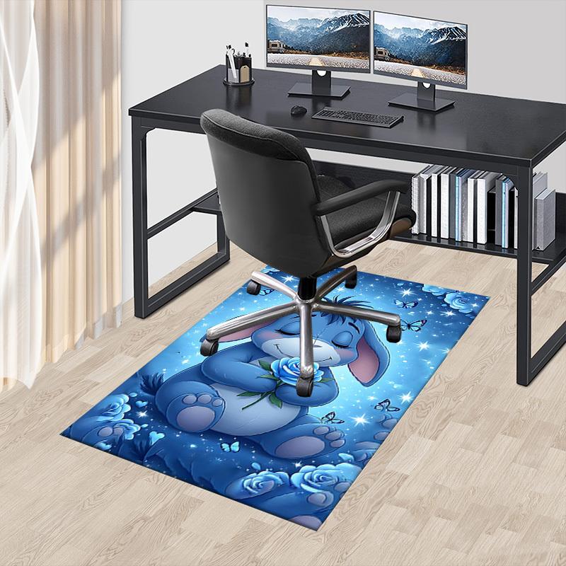 1PC Blue Bunny Butterfly Extra Large Non Slip Floor Carpet, Office, Family, Bedroom, Studio Large Area Rug Indoor Rugs