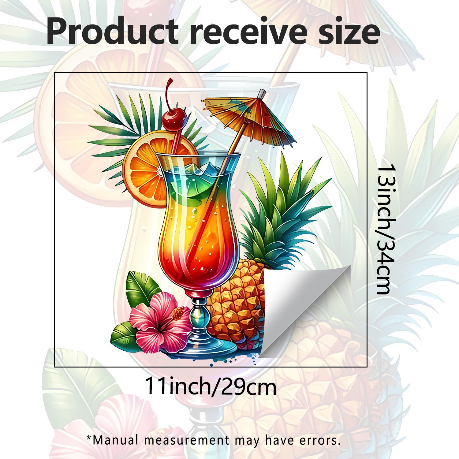 

Tropical Cocktail Static Cling Wall Sticker for Kids Room Living Room Bedroom Home Decor 29x34cm разноцветный