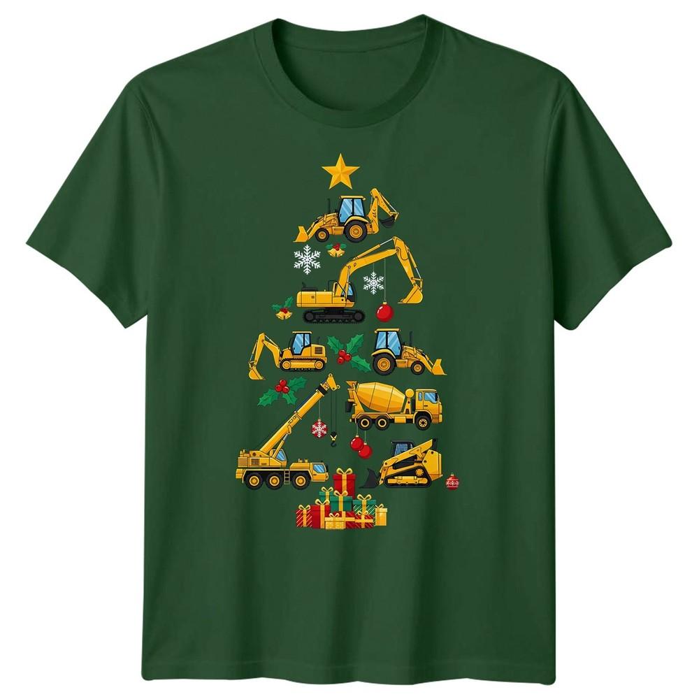 Construction Christmas Tree Holiday Unisexs TShirt Vehicles Gift