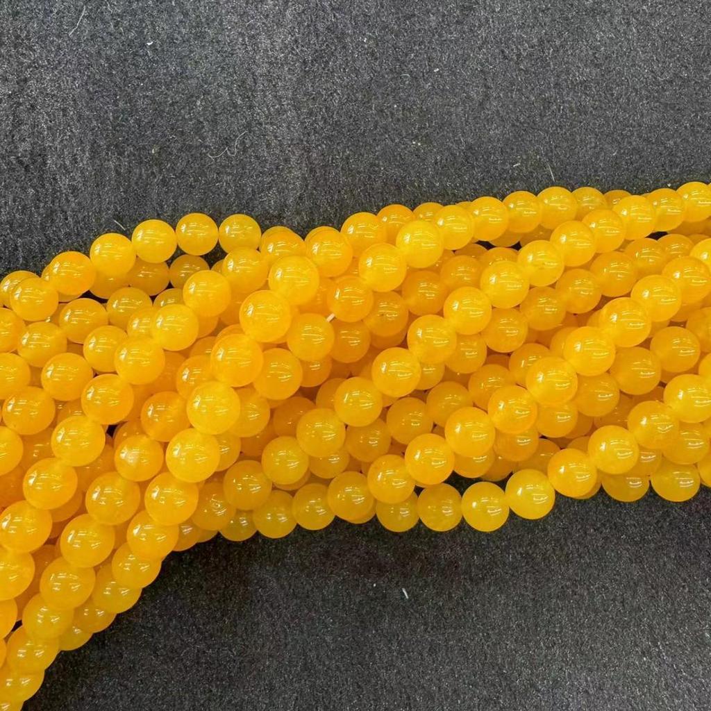 Yellow Chalcedony Round Loose Beads - Popular Style DIY Jewelry Accessories