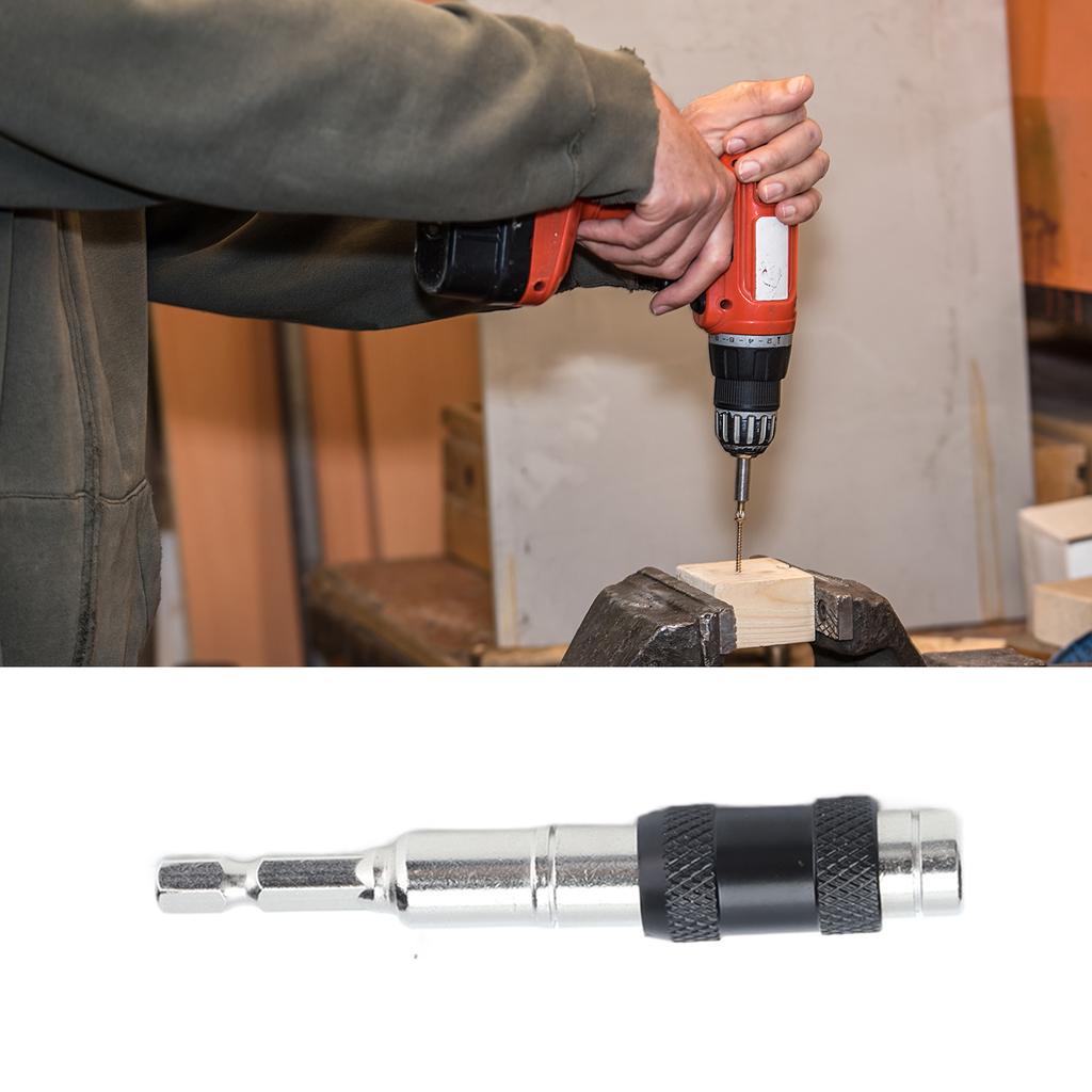 Quick Relse Bit Holder Self Locking Screwdriver Extension Rod 1/4in Hex Shank