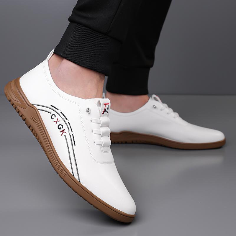 Fashion Male Natural Leather Elegant Business Social Classic Oxfords Shoes Fashion Brown Black White Casual Flats Shoes Party Footwear