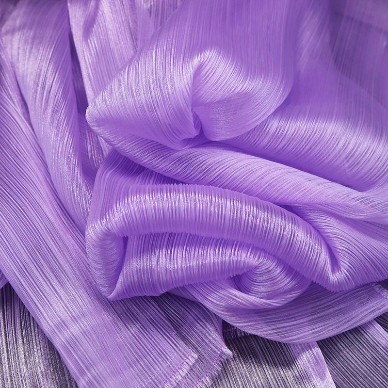 Shiny Pleated Organza Fabric for Elegant Wedding Dress Styling