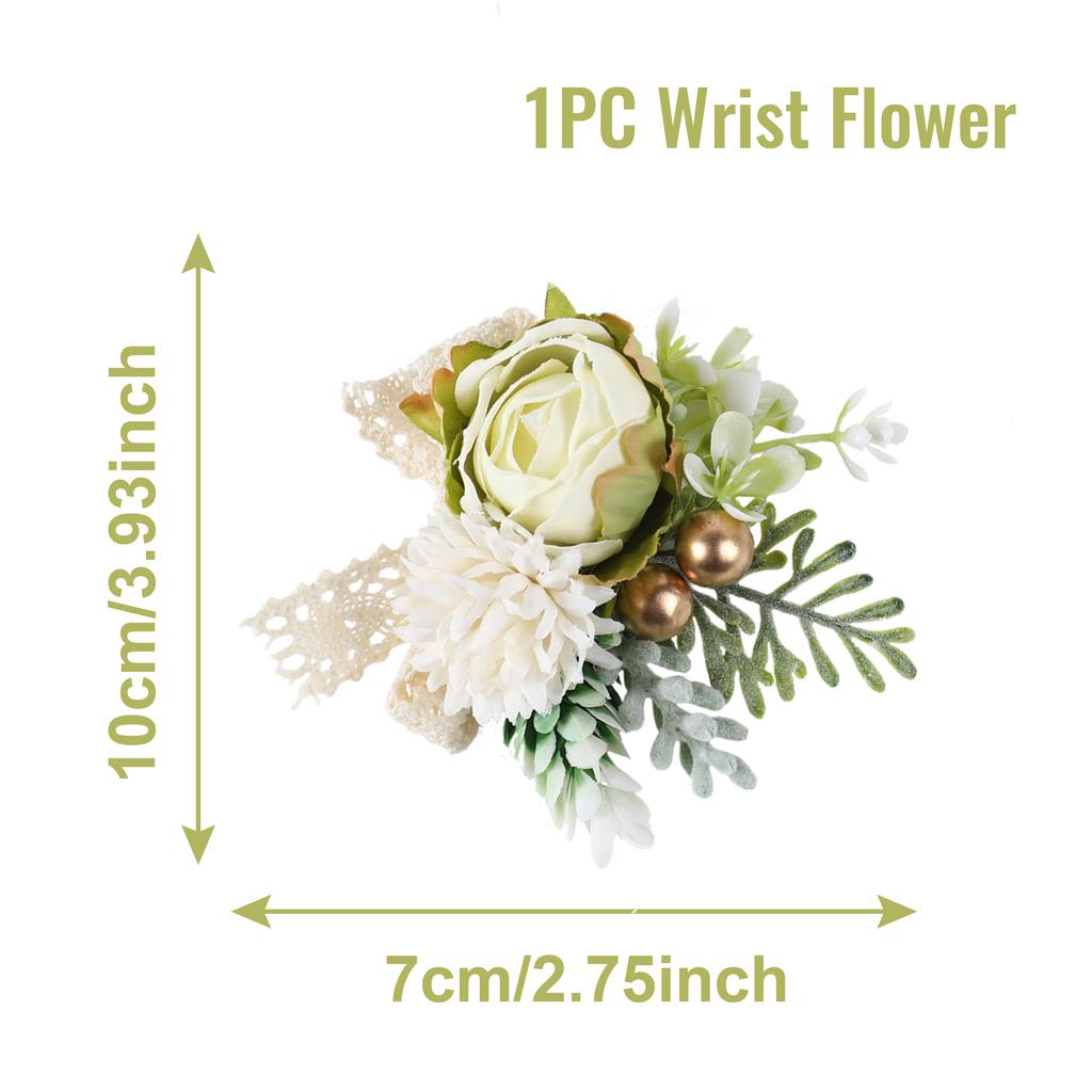 Wrist Corsage Bridesmaid Sisters Wedding Party Handmade Flower Artificial Silk Rose Bracelet Flowers Wedding Dancing Party Decor