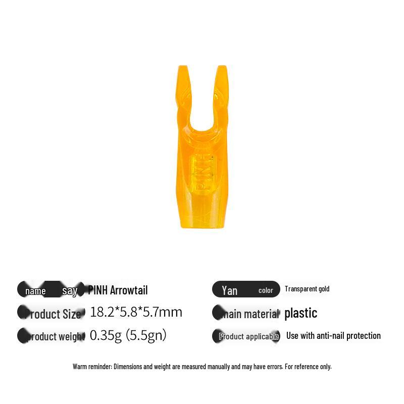 Multicolor Anti-Nail Plastic Arrow Nock with Inner Insert and Outer Wrap, Various Specifications Available.
