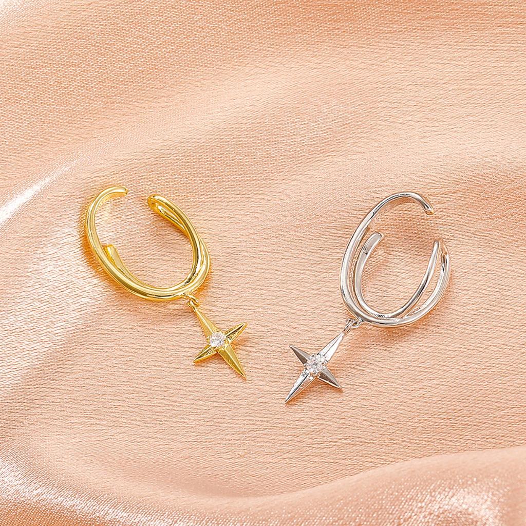 Twisted Star Charm Ear Cuff with Sparkling Stone for Women