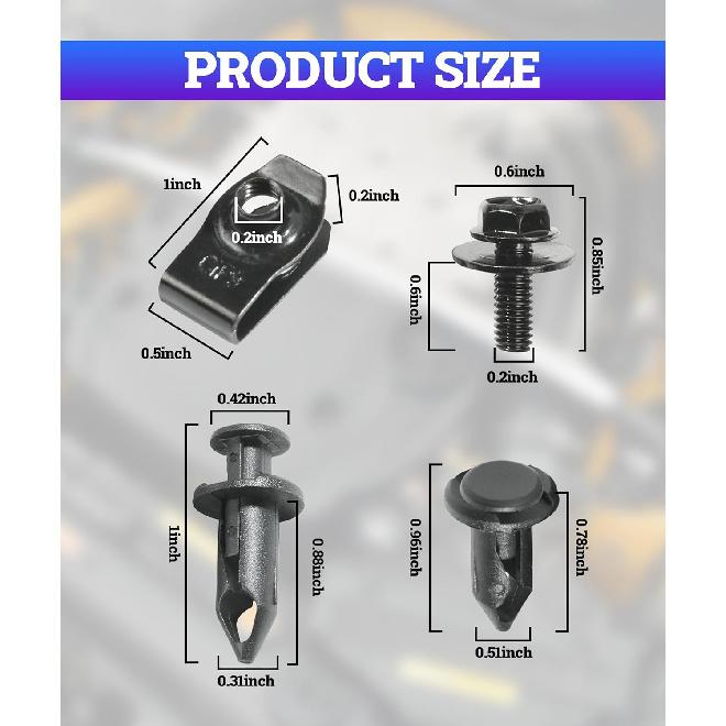 Zlirfy 35PCS Engine Under Cover Splash Shield Guard Body Bolts Screws,Bumper Fender Liner Push Retainer Fastener Rivet Clips,Bumper Clips Extruded