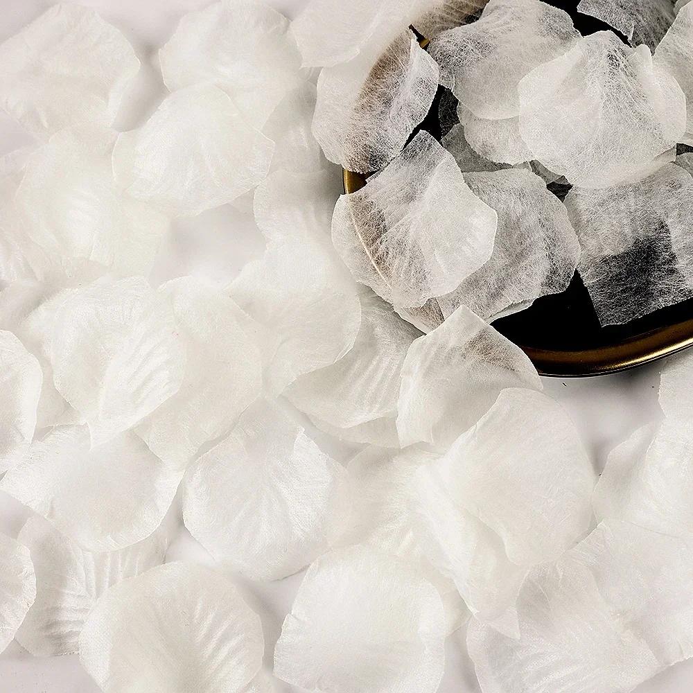 

Wholesale Artificial Silk Rose Petals Colorful Red Black Simulation Fake Flowers Petal Wedding Valentines Day Romantic Party 500pcs-(5Pcak) бежевый