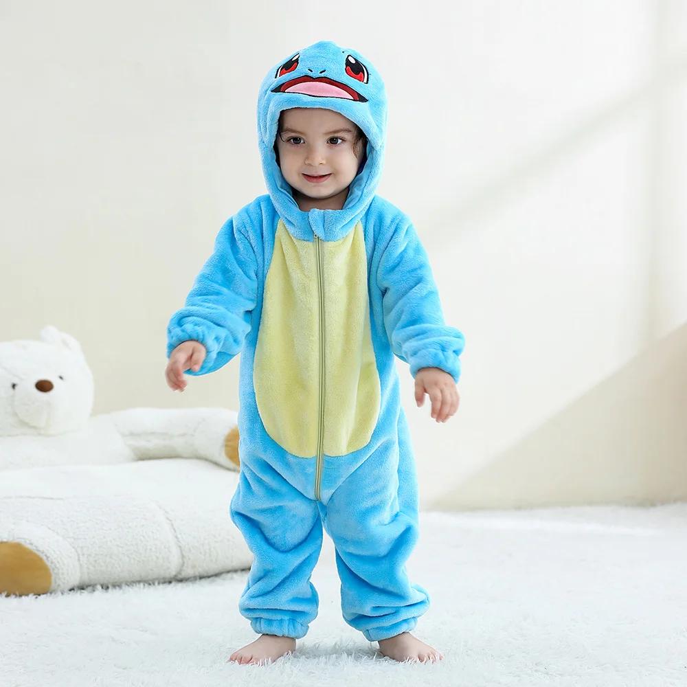 Blauwe Schildpad Onesies Voor Baby, Peuter Romper, Cartoon Baby Kigurumi Flanellen Anime Pyjama, Halloween Kerstmis Cosplay Kostuum, Feestcadeau