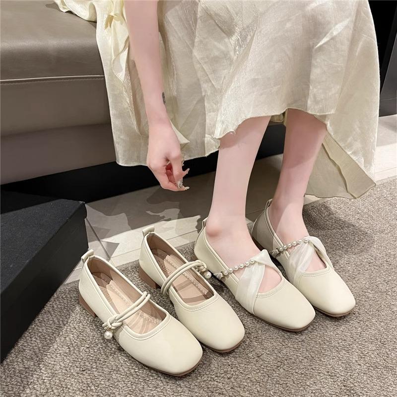 Mary Jane Fairy with Skirt Small Leather Single Shoes Girl 2025 New Spring and Autumn Evening Breeze Gentle Thick Heel Grandma Ladyshoes