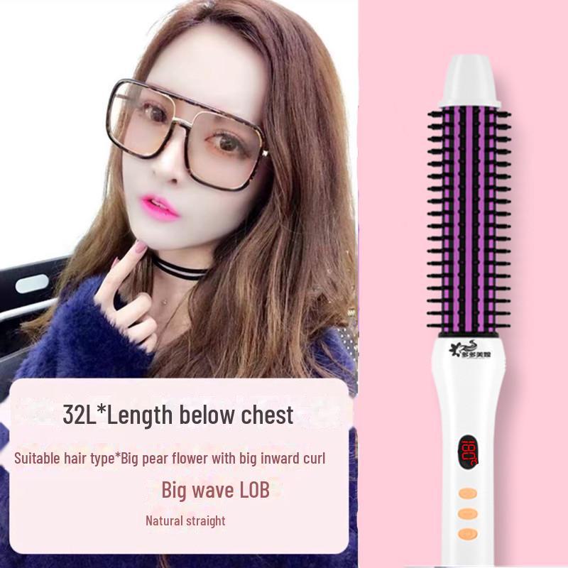 Negative Ion Curling Comb for Short Hair - Adds Volume & Curls Inward Without Damage