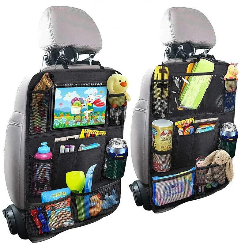 Car Backseat Organizer with Touch Screen Tablet Holder Auto Storage Pockets Cover Car Seat Back Protectors Seat Back Bag