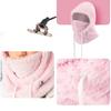 Warme Fell- Sturmhaube für den Winter Skifahren Arktischer Samt Größe M pink