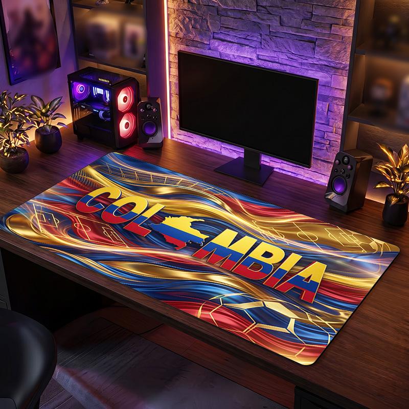 Colombia Football Crest Mouse Pad, Extended Non Slip Rubber Desk Mat for Gaming Office Laptop Fan Gift