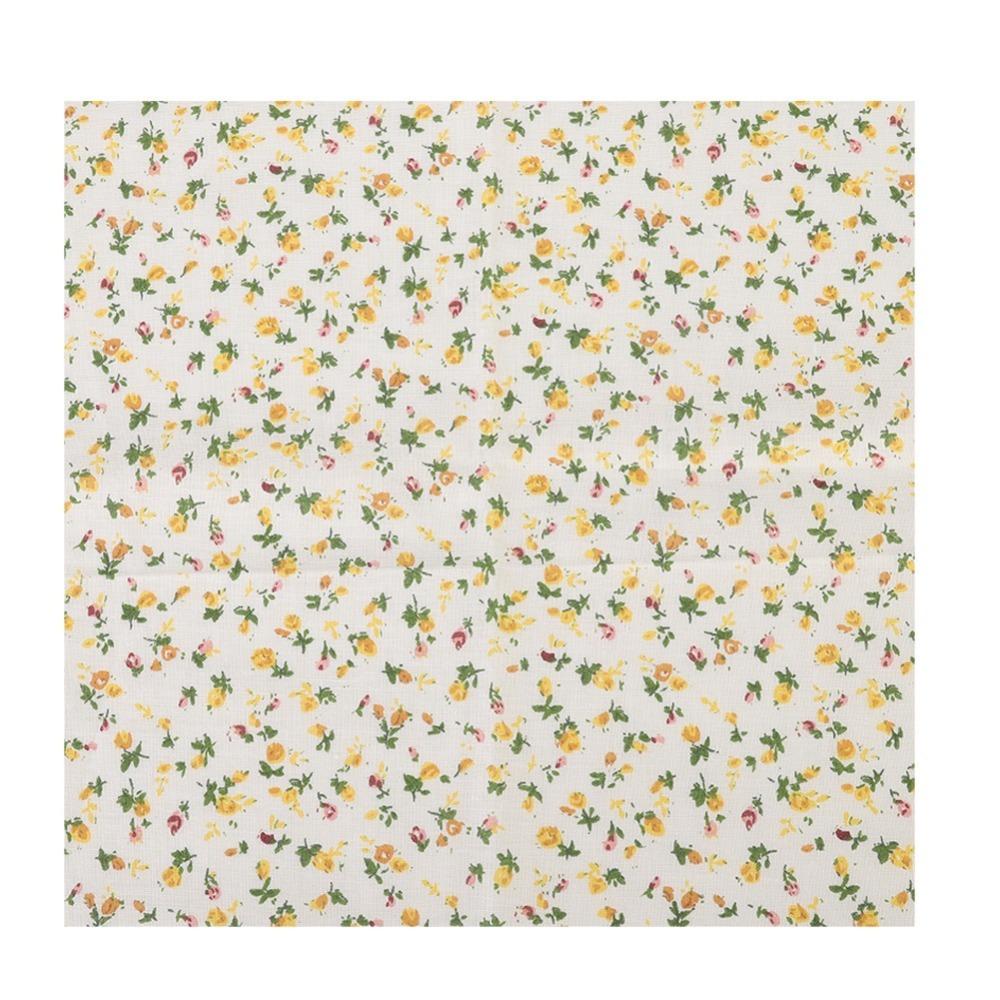 7Pcs Plain weave texture Cotton Fabric Orange floral print Patchwork Cloth Patchwork production